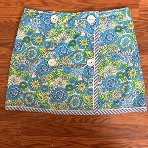 Lilly Pulitzer Wrap Skirt Zebra Floral Blue